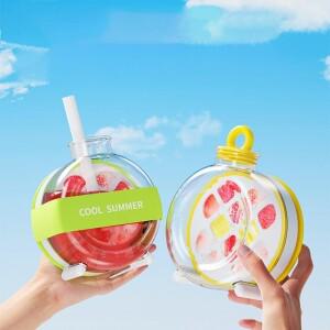 냉동고용 얼음 트레이 뚜껑과 빈이 있는 휴대용 프레스 제빙기 주스 음료용 재사용 가능한 금형 냉동 병