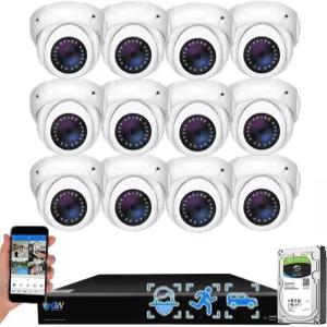 GW Security 16 채널 4K NVR 5MP PoE IP 감시 카메라 시스템 12개의 슈퍼 HD 1920P 30FPS 실시간 방수