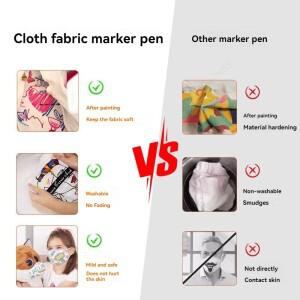 12/24색 패브릭 텍스타일 마커 펜 세트 - 무독성, 지워지지 않는 영구적인 페인트, 세밀한