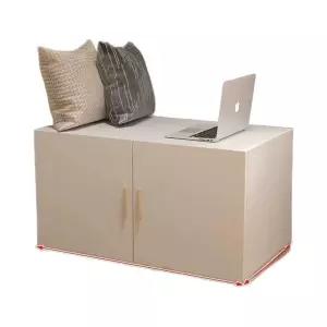 미니이불장 원룸용 선반 공간 화이트 2문 낮은장 수납 옷장