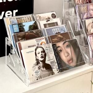 CD 디스플레이 캐비닛 가정용 아크릴 디스크 랙 앨범 보관함 잡지 유명 가수
