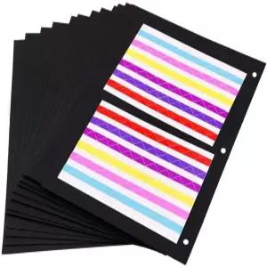 ThxMadam 스크랩북 블랙 페이퍼 26x21.5CM 20매 추가 리필 페이지 포토북 빈 DIY 앨범 게스트북 메모리