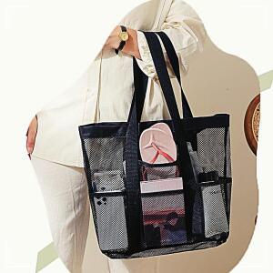 [2개구성] 가방 물놀이 망사 더커진 백 비치 수영 장난감 그물 메쉬 샤워 모래 목욕 HWCA2305