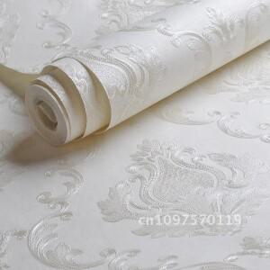 크림 화이트 룸 다 마스크 벽지 침실 생활 양각 배경 홈 벽 장식 롤 3D 질감 패턴 꽃 10M 종이