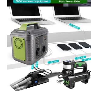 휴대용 발전소 300W 야외 태양광 발전기 비상 전원 공급 장치 (RV, 밴, 캠핑, 로드 트립용)