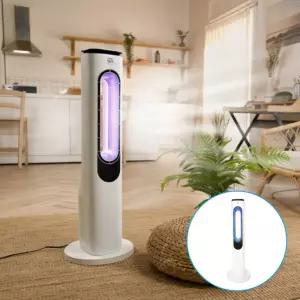 도서관날개없는선풍기 무소음안전타워형 음이온 카페 매장 공기 정화 무드 조명