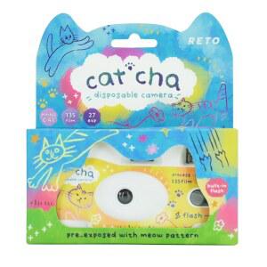 레토콜러 캣차 35mm 일회용 필름 카메라 27EXP, ISO400, 컬러 네거티브 필름, 초점 없음, 사용 편의성, 내장 플래시, 일회용(필름 및 배터리 포함) (CAT'CHA)