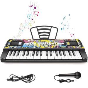 키보드 피아노 교육용 음악 디지털 학습 전자 크리스마스 37키 장난감 뮤지컬 조기 스탠드 선물 마이크 블랙