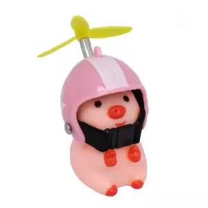 회전날개 헬멧 돼지 캐릭터 피규어 장난감 차량용 자동차 오토바이 인테리어 소품