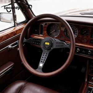 14인치 350mm 오목한 나무결 자동차 스포츠 스티어링 휠 클래식 레트로 복고풍 엔틱