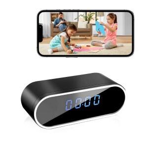 NJINALW 스마트 시계 카메라, 야간 투시, 모션 감지 및 원격 시청 기능이 있는 WiFi HD 1080P 무선 미니 /노인/펫 케어용 유모 캠, 가정용 실내 기능