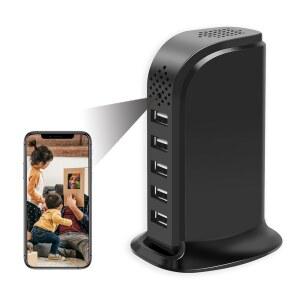 무수마르스 미니 카메라 무선 충전기 유모 캠 1080P HD WiFi 비디오 전용 녹화기(모션 감지 알림 포함) 가정 및 반려동물 실내용 원격 시청