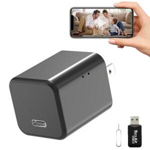 2.4Ghz / 5Ghz WiFi가 탑재된 LYPXYYDS 1080P 카메라 충전기 - 반려동물 유모를 위한 무선 미니 실시간 모니터링 실내 을 소형 유모