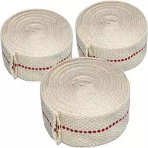 19.5피트 오일 램프 심지 3/4인치 평면 면 랜턴 등유 및 파라핀 버너를 위한 빨간색 스티칭. 싱글 롤