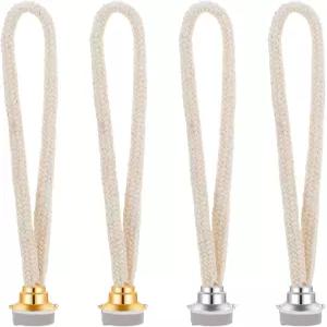 촉매 버너 디퓨저 아로마테라피 웨딩 장식용 호퍼메 4팩 심지 교체용 오일 램프 향기 심지(금색 및 은색)