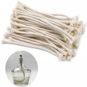 Huakaile 오일 램프 심지 100개 1/4인치 꼰 촛불 캔들메이킹/등유/알코올/토치 버너 DIY 용 원형 랜턴