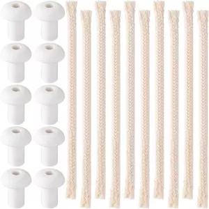 PAGOW 10개 오일 램프 등유 알코올 캔들 버너 제작용 홀더 0.23인치 원형 교체용 땋은 면 심지(길이