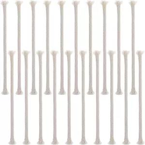 AOZUO 20PCS 1/4인치 원형 면 오일 램프 윅 횃불 알코올 캔들 버너 등유 랜턴용 땋은 교체 심지