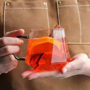 내열 유리 컵 홈카페 유리 컵 디자인 손잡이 예쁜 투명 주방 아이