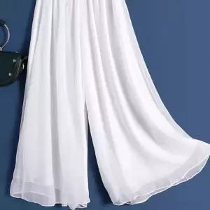 무용 연습복 입시 통넓은 댄스복 치마바지 화이트 빅사이즈 팬츠 95CM