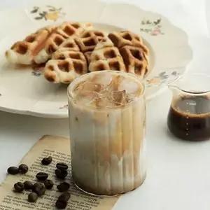 내열 유리 컵 플리츠 유리 컵 디자인 테이블웨어 홈카페 감성