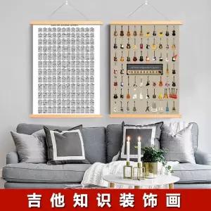 북유럽 흑백 피아노 그림 캔버스 벽 건반 악보 텍스트 침실 P3 장식용 기타