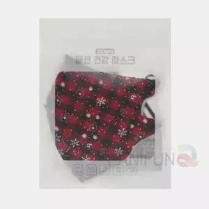 ( )눈꽃 마스크 레드블랙 패턴마스크 디자인마스크 이쁜마스크 길이조절마스크 조절마스크