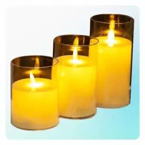 LED 캔들 투명 무드등 조명 양초 3종 선물세트_24707950