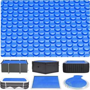 에보리오 태양광 풀 커버 지상 직사각형 수영장용 6 x 12피트 담요 튼튼한 플로팅 버블 온수 욕조 스파