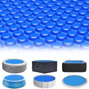 KETNET 태양열 풀 커버 6피트 지름 원형 담요 온수 욕조 SPA 버블 랩 프로텍터 수영장용 1 200밀리 서클