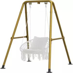 G TALECO GEAR 해먹 의자 스탠드 헤비 듀티 스틸 300LBS 다용도 스윙 실외 실내 포함되지 않음 (골드)
