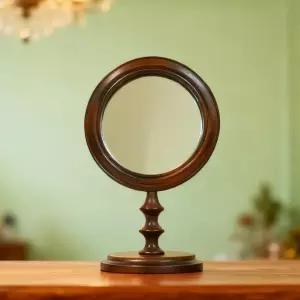 테이블탑용 후이다오 빈티지 메이크업 거울 100 원목 프레임 테이블 베니티 미러 스탠드형 침실 거실용