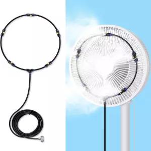 라이프른 미스트 냉각 시스템 파티오용 야외 미스터 20피트 라인 + 5개 노즐 3/4인치 황동 어댑터 가든