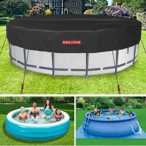 8피트 원형 수영장 커버 지상 수영장용 태양광 조절 가능한 드로스트링 디자인의 인그라운드 및 온수 욕조