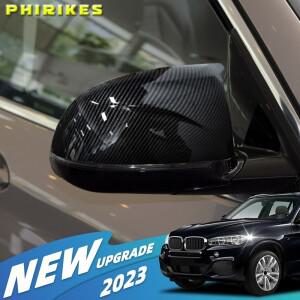 BMW 호환 F25 X3 F26 X4 F15 X5 F16 X6 2014- 2개 후방 거울 커버 캡 카본 블랙