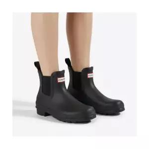 헌터 HUNTER [WOMEN] 첼시 컬러 백프린트 레인부츠 - 블랙 WFS2354RMABLK 289260