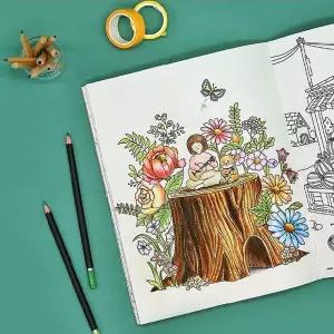 핑크풋 컬러링 수채화 어른 색칠공부 도안 성인 시니어 컬러드로잉 세트