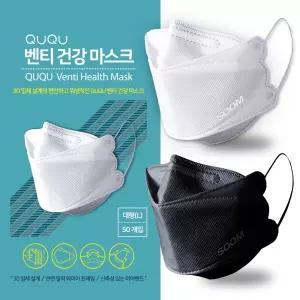퓨어텍 QUQU 벤티 건강 마스크 100매 국산