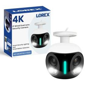 Lorex 4K 8MP IP 유선 야외 필요 비전 애드온 뷰 컬러 렌즈 스마트 양방향 감지 녹음기 | 나이트 180 대화 동작 듀얼 카메라 자동 프레임 조명
