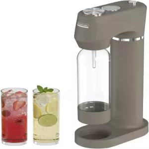 BPA 프리 병 2개가 포함된 가정용 탄산수 소다 메이커(1L + 0.5L) - 셀처 탄산음료 기계 스크류 인 60L CO2