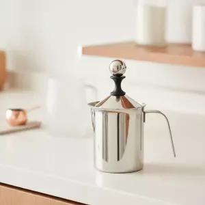 홈아트 우유거품기 스텐 핸드 스팀피쳐 우유 거품 메이커 바리스타 카푸치노 라떼 350ml