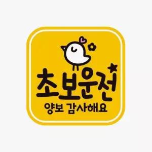 초보운전 자석 자동차스티커 고휘도반사 양보감사4