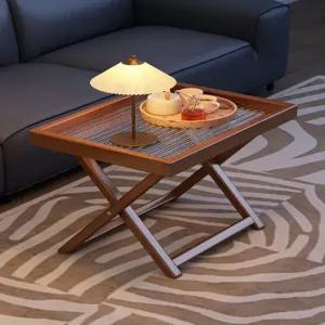 접이식 원목 커피테이블 소형 좌식 거실 다용도 사이드 테이블 발코니 감성 인테리어 가구