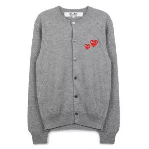 꼼데가르송플레이 더블 하트 와펜 공용 가디건 AX-N071-051-1