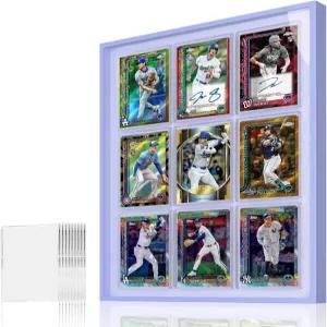 타로 퍼플 9장 카드 디스플레이 케이스 등급 카드용 강화 유리가 있는 매끄러운 알루미늄 프레임 야구공