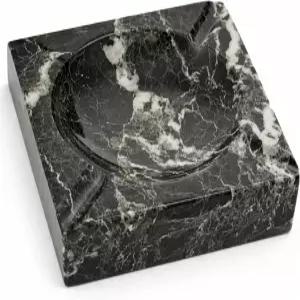 베이-버크 스퀘어 블랙 제브라 마블 포 시가 재떨이.