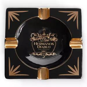 야외 파티오 실내용 헤르마노스 디아블로 대형 시가 재떨이 블랙 골드 세라믹 팬시 앤 쿨 4 홀더 시가로에