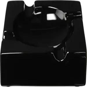 파티오/야외용 8인치 행크스타 대형 블랙 세라믹 시가 재떨이(시가 휴식기 4개)