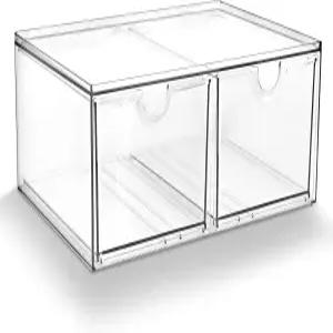 프레실단 스태커블 클리어 메이크업 오거나이저 아크릴 수납 서랍 화장품 주얼리 세면도구를 위한 사무실