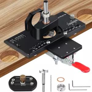 35mm 숨겨진 힌지 지그 퀵 클램프 및 집진 어댑터가 있는 캐비닛 하드웨어 알루미늄 합금 구멍 드릴링 도어